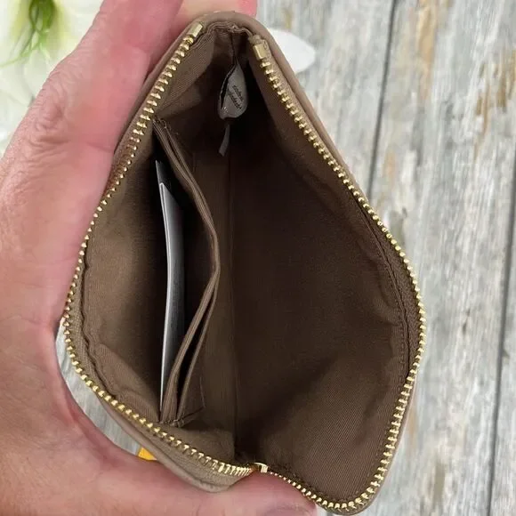 Coach Corner Zip Wristlet With Plaid Print Wallet Bag Purse - Picture 6 of 7